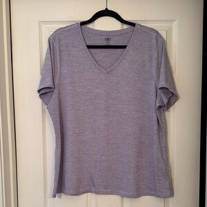 Athletic Works Lavender V-Neck Tee 100% Polyester Slinky material size 20